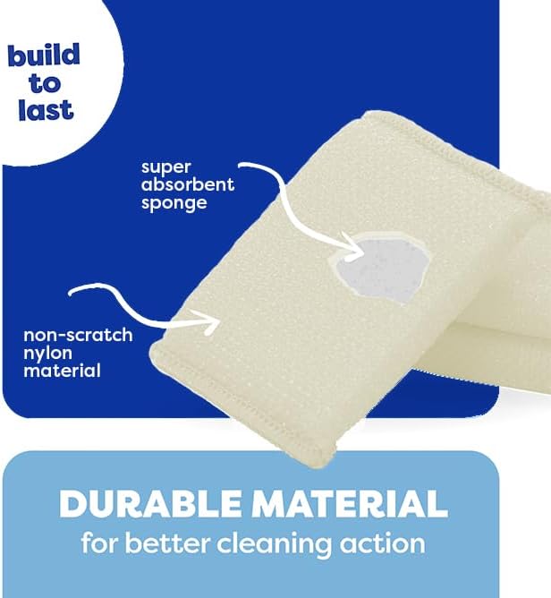 Multi-Purpose Scouring Pad by Scrub-It - Non-Scratch Cleaning Dobie Pads