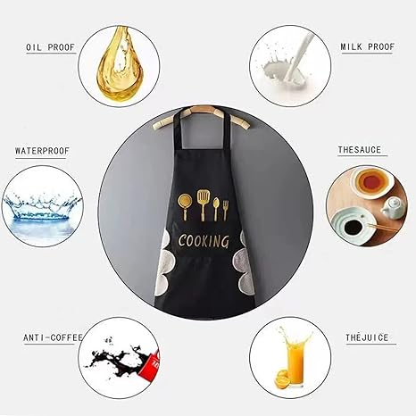 2 Pack Kitchen Apron with Hand Wipe,Water-drop Resistant with 2 Pockets