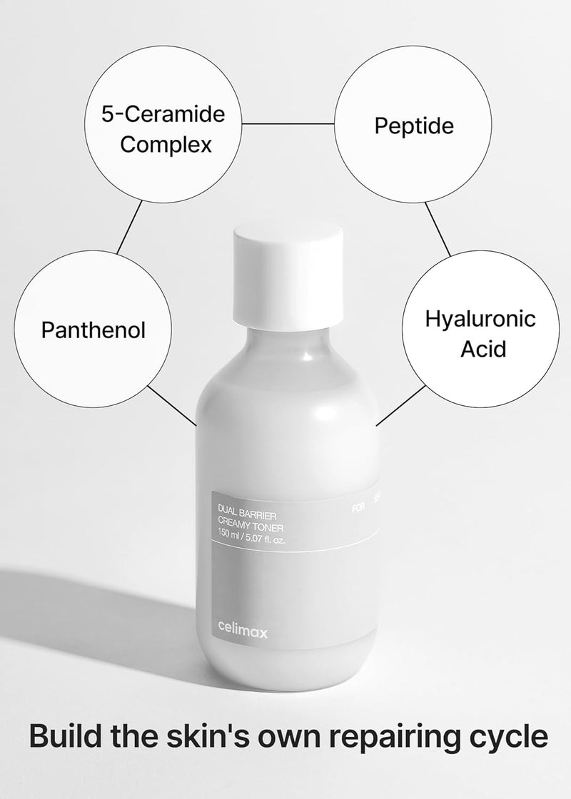 celimax Dual Barrier Creamy Toner  with Ceramides and Peptides