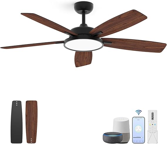 Smart Ceiling Fan with Light,App Control