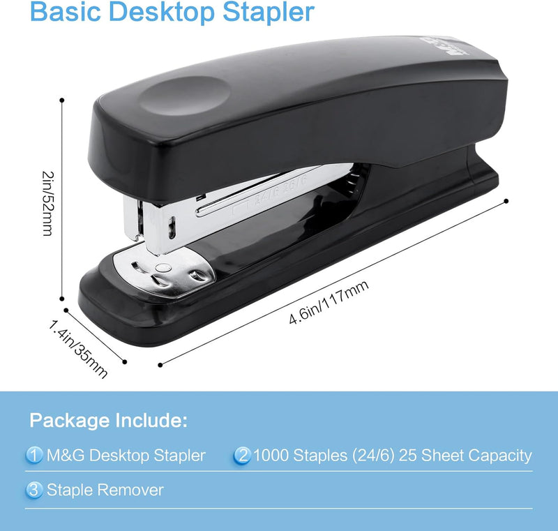 M&G Desktop Stapler with 25 Sheet Capacity