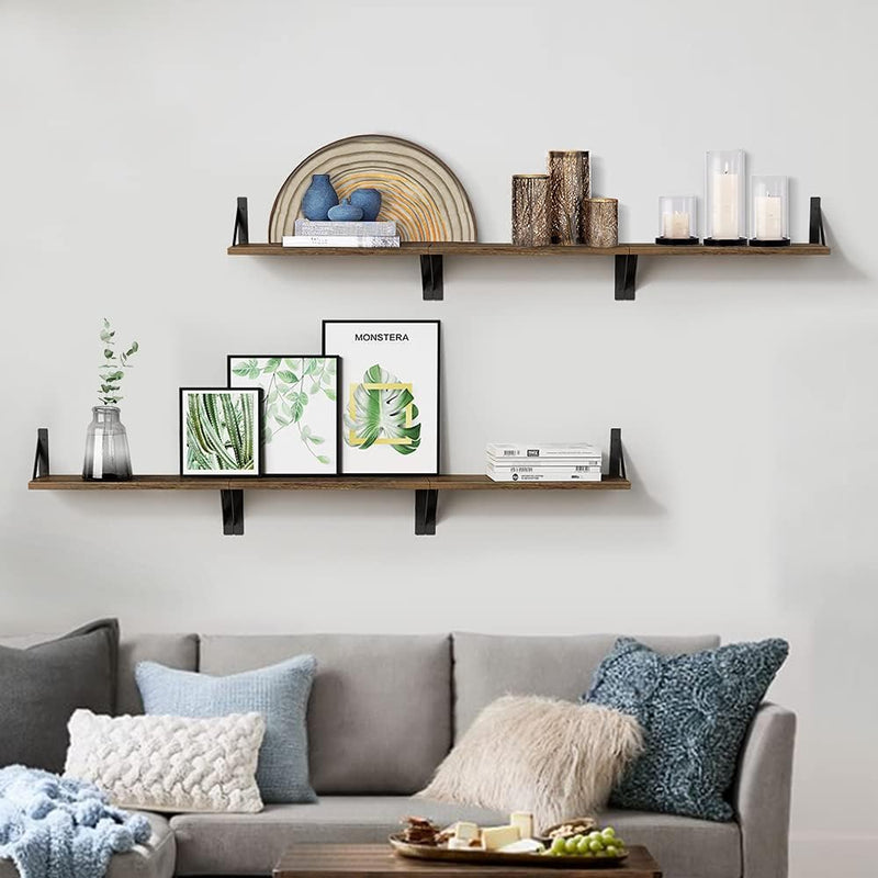 Rustic Floating Shelves Wall Mounted Set of 3