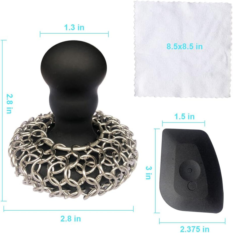 316 Upgraded Chainmail Scrubber with Silicone Handle