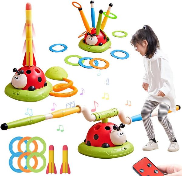 Powza Musical Jump Toss Ring Game