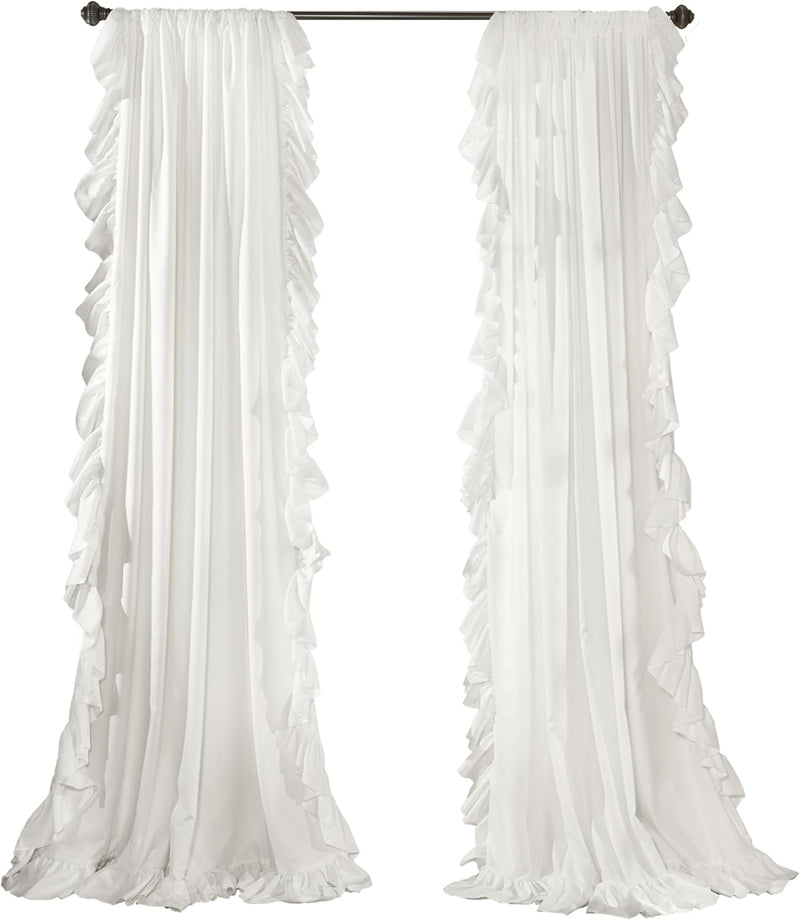Lush Decor Reyna Ruffle Window Curtain Panel Set Pair