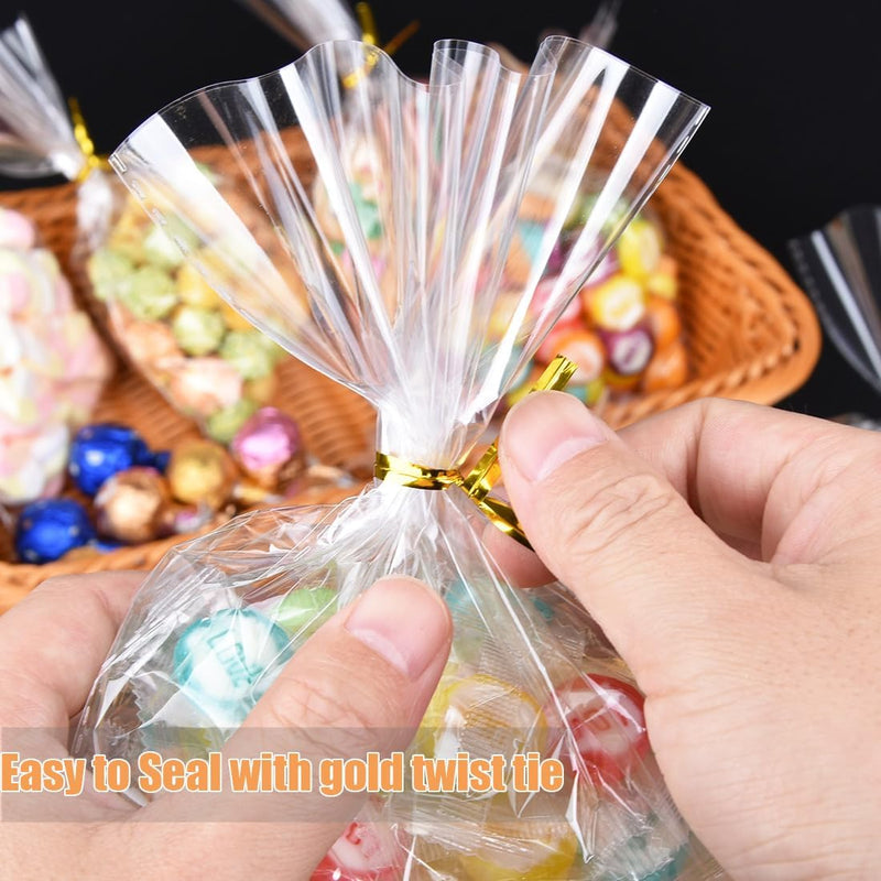 ZGORENDZ 120 PCS Clear Cellophane Treat Bags