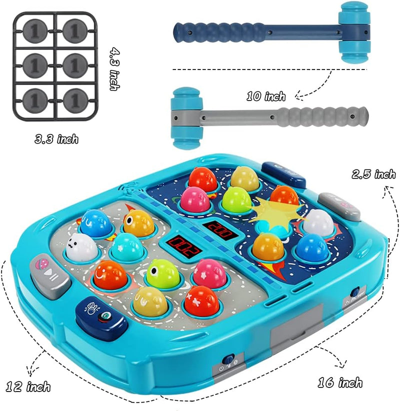 Whack-a-Mole Game for Kids, Interactive Educational Toy with Lights & Sound