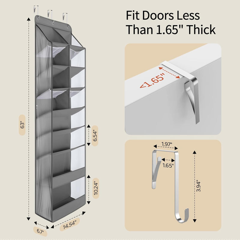 Yecaye Over the Door Shoe Organizer Hanging with Large Pockets