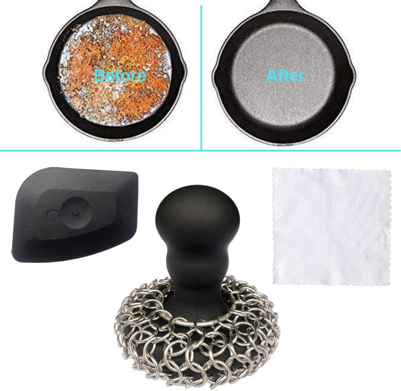 316 Upgraded Chainmail Scrubber with Silicone Handle
