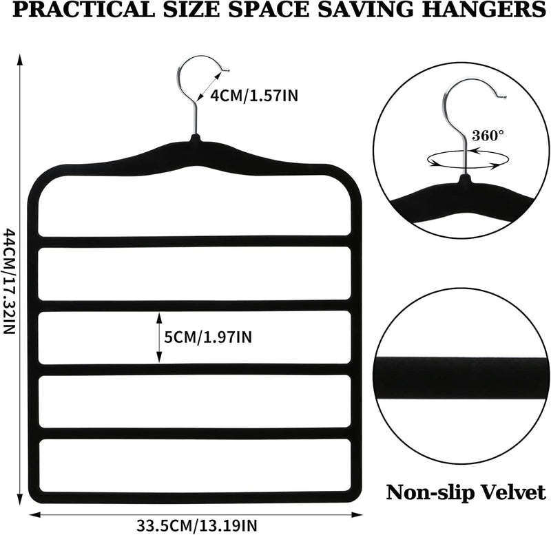 Closet Organizers and Storage,3 Pack Velvet Pants-Hangers-Space-Saving
