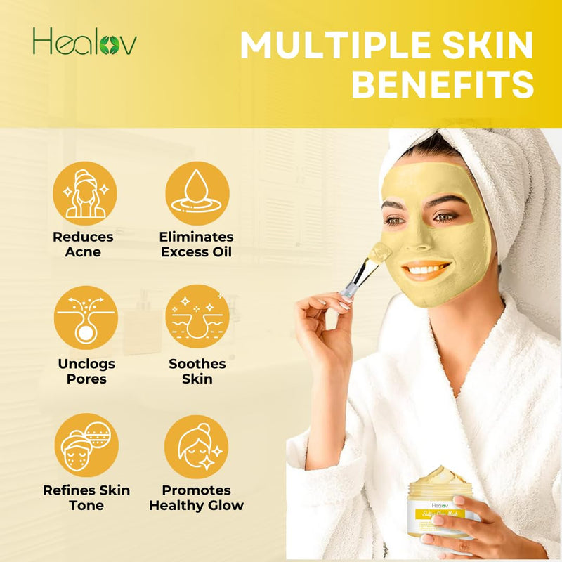 Sulfur Face Mask – All Natural Sulfur Facial Clay Mask