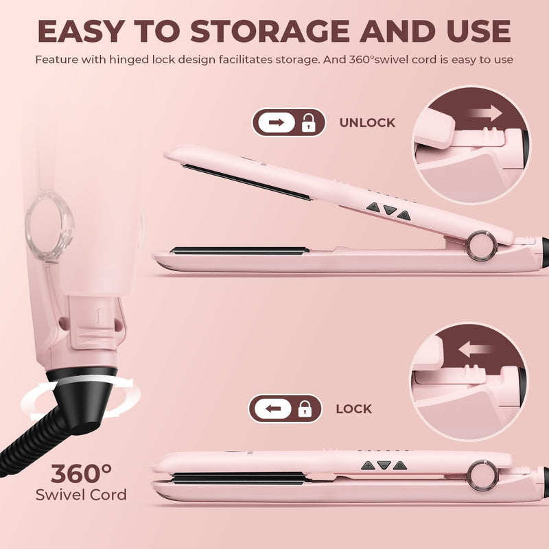 MiroPure 1.5 Inch Flat Iron, Hair Straightener with 30S Fast Heating