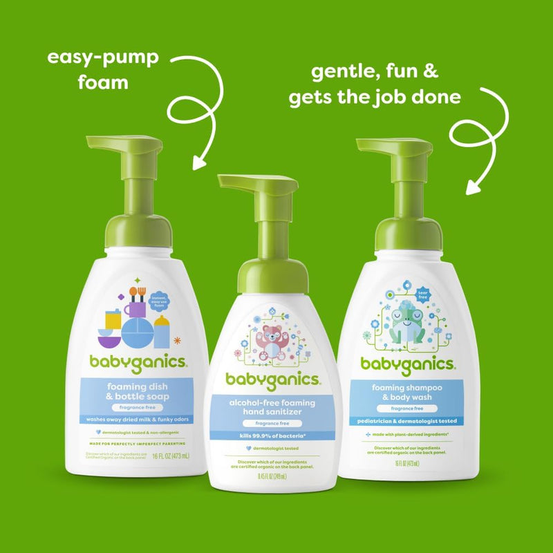 Babyganics Foaming Dish Soap, Pump Bottle, Fragrance Free