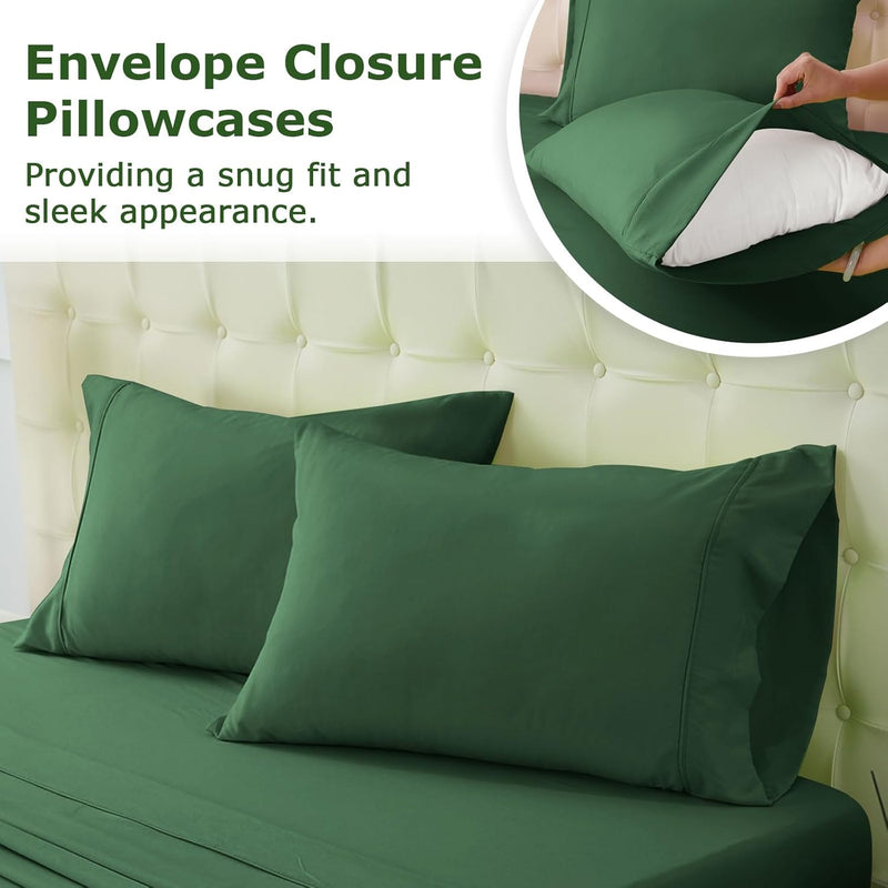 Full Size Bed Sheet Set - 4 Piece Soft Microfiber Sheets with Deep Pockets