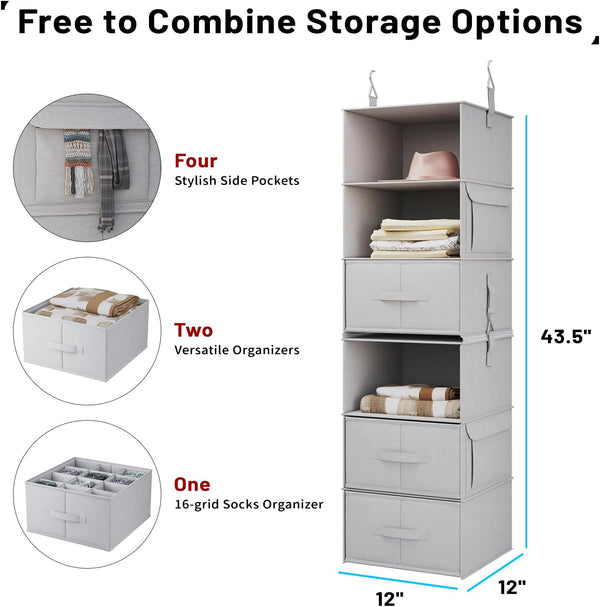 Vailando 6-Shelf Hanging Closet Organizer