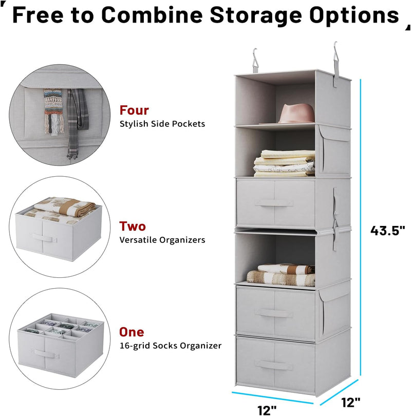 Vailando 6-Shelf Hanging Closet Organizer