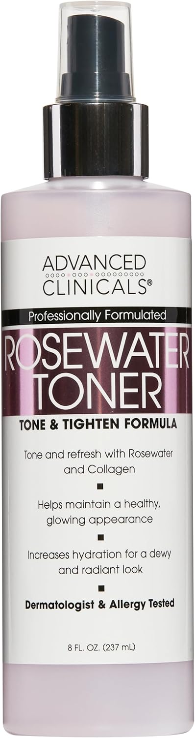 Advanced Clinicals Collagen + Rosewater Facial Mist Toner