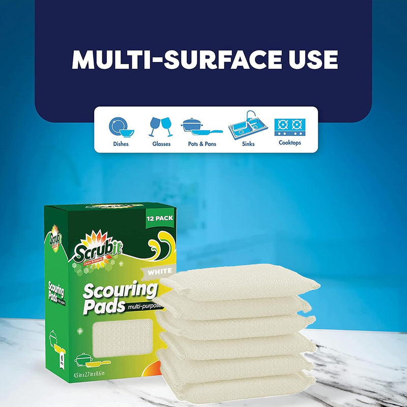 Multi-Purpose Scouring Pad by Scrub-It - Non-Scratch Cleaning Dobie Pads