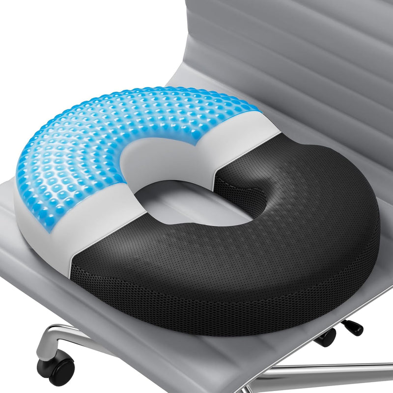 Donut Pillow Seat Cushion - Memory Foam Cooling Gel