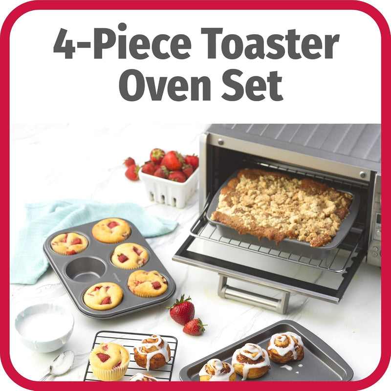 GoodCook  4-Piece Nonstick Steel Toaster Oven Set with Sheet Pan