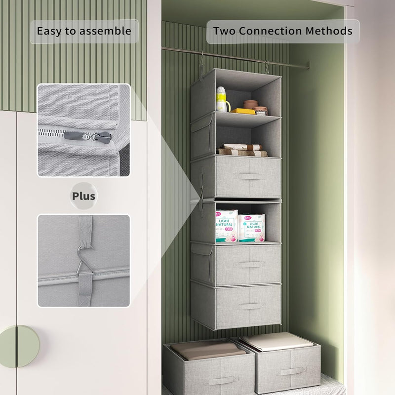 Vailando 6-Shelf Hanging Closet Organizer