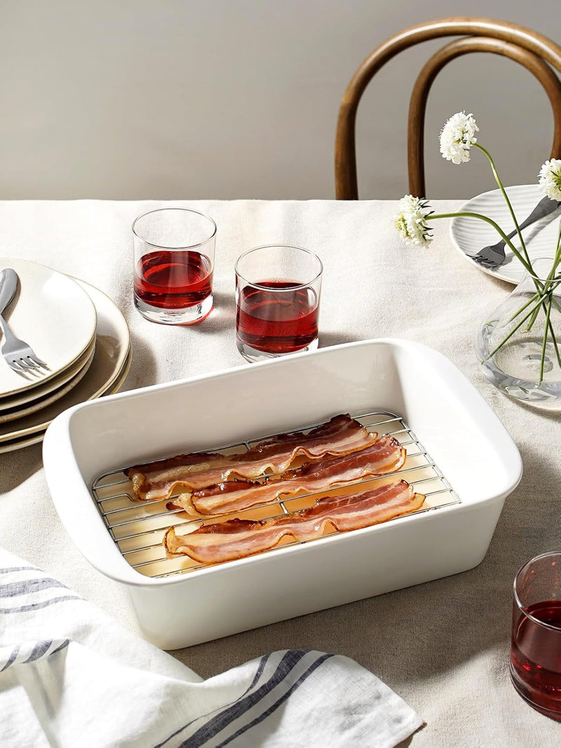 LE TAUCI Deep Casserole Dishes for Oven, 13.7”x9.6” Ceramic Baking Dish Set