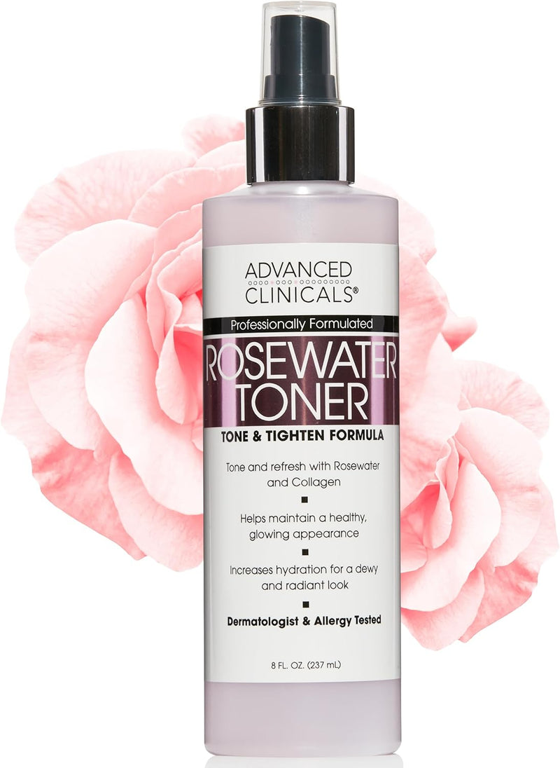 Advanced Clinicals Collagen + Rosewater Facial Mist Toner
