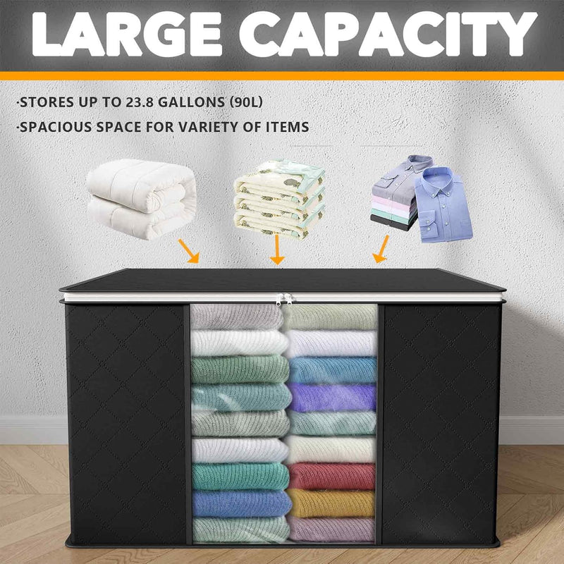 SpaceAid 6 Pack 90L Clothing Storage Bags  Heavy Duty Closet Storage Bins