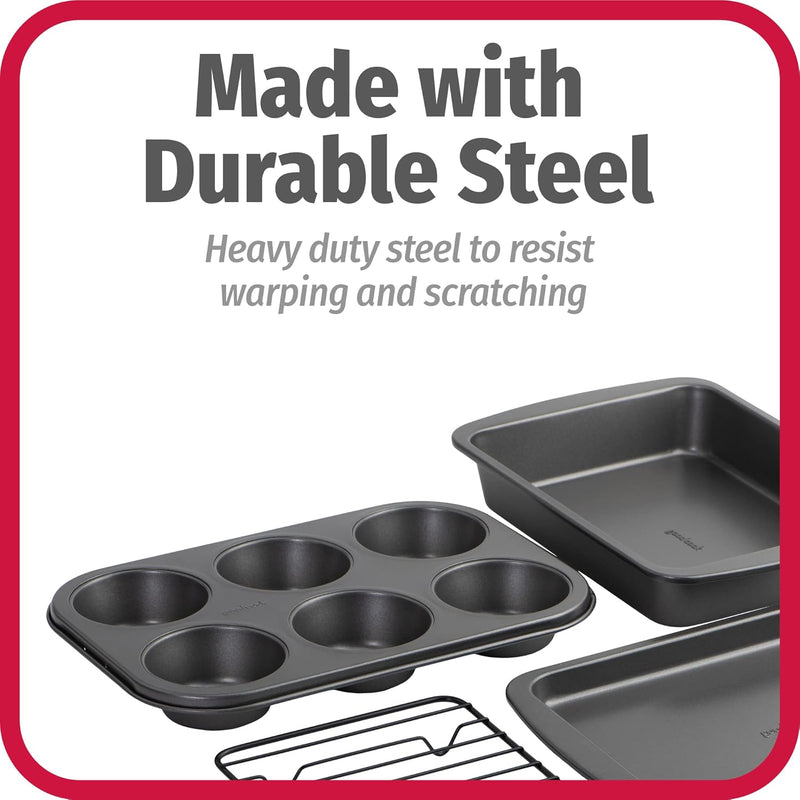 GoodCook  4-Piece Nonstick Steel Toaster Oven Set with Sheet Pan