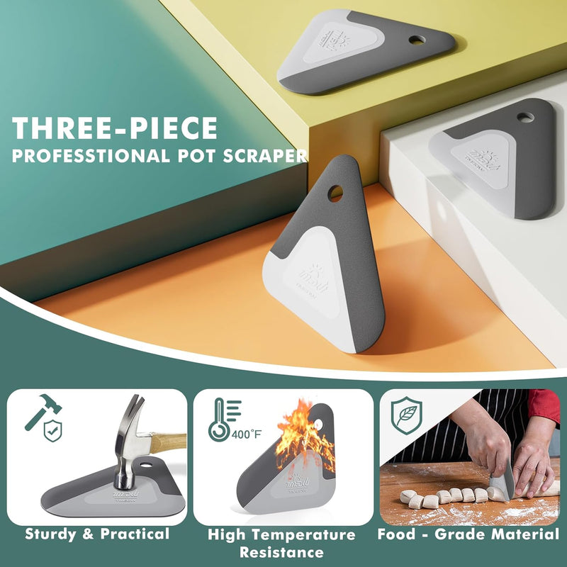 Food Scraper, 2-in-1 Pot and Pan Dish Scraper