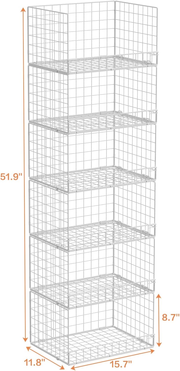 6-Tier Stackable Closet Organizers and Storage Shelves