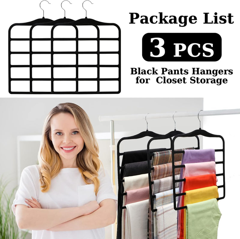 Closet Organizers and Storage,3 Pack Velvet Pants-Hangers-Space-Saving