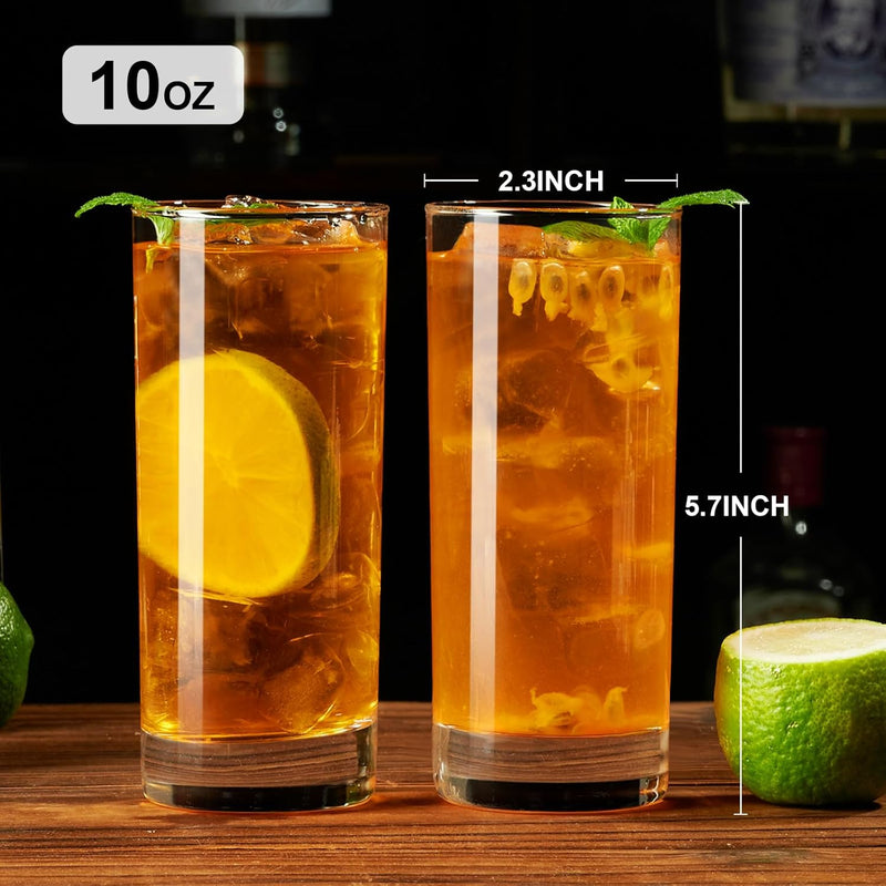 PARACITY Highball Glasses Set of 2, Drinking Glasses 10 Oz