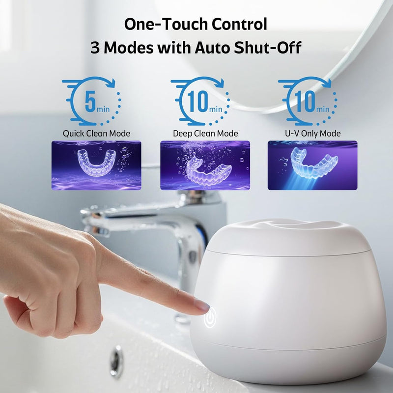 Ultrasonic Retainer Cleaner Machine 48kHz Denture and Aligner