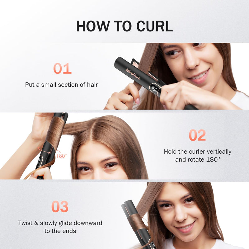 MiroPure Flat Iron Hair Straightener, 1 Inch Titanium Plates Hair Straightener