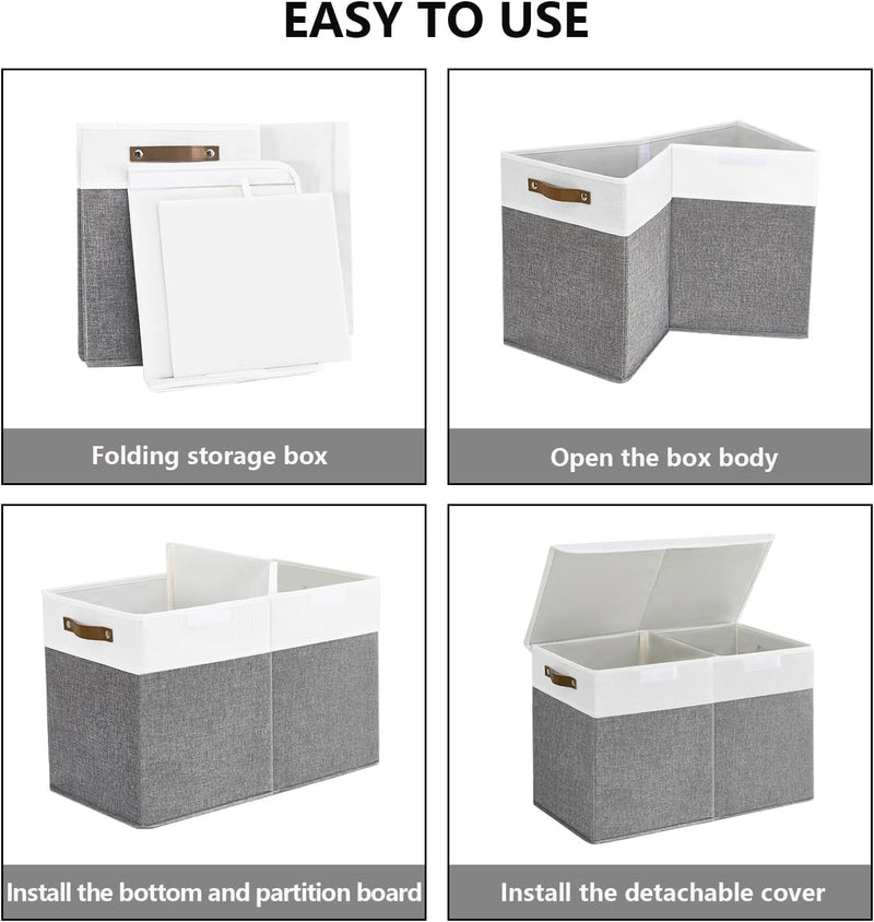 Large Toy Storage Box with Lids  Collapsible Sturdy Baby Storage Organizer