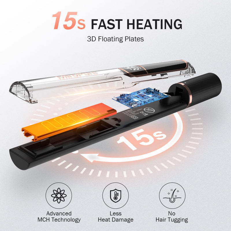 MiroPure Flat Iron Hair Straightener, 1 Inch Titanium Plates Hair Straightener