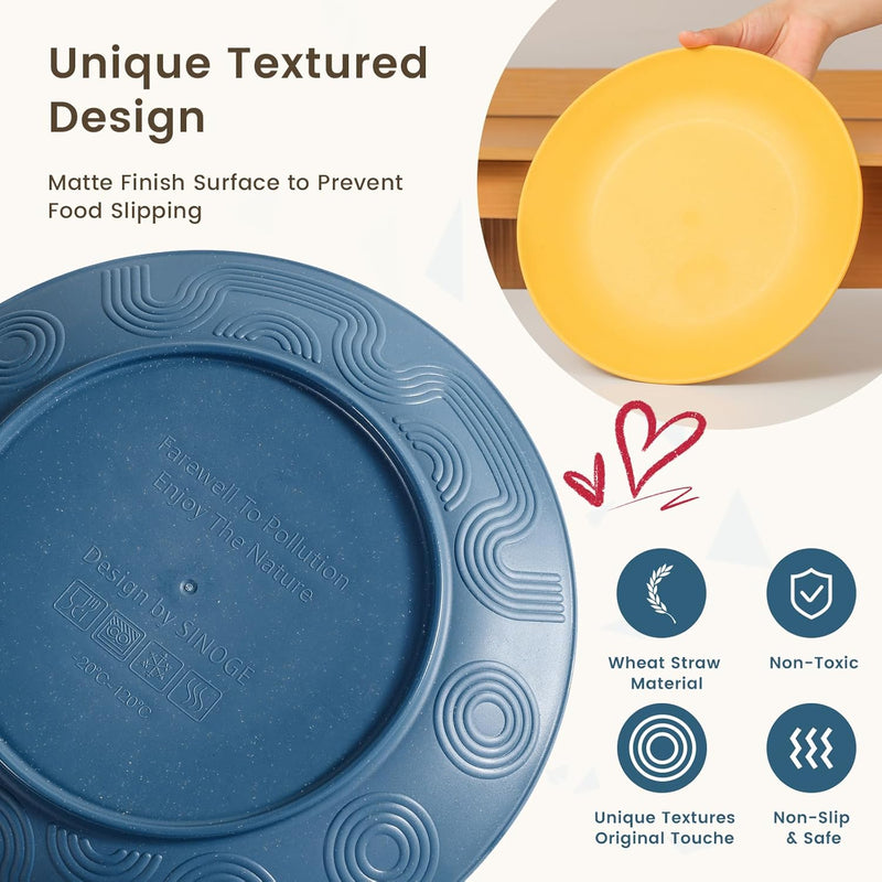 Homienly 40-Piece Premium Wheat Straw Dinnerware Sets, Service for 8