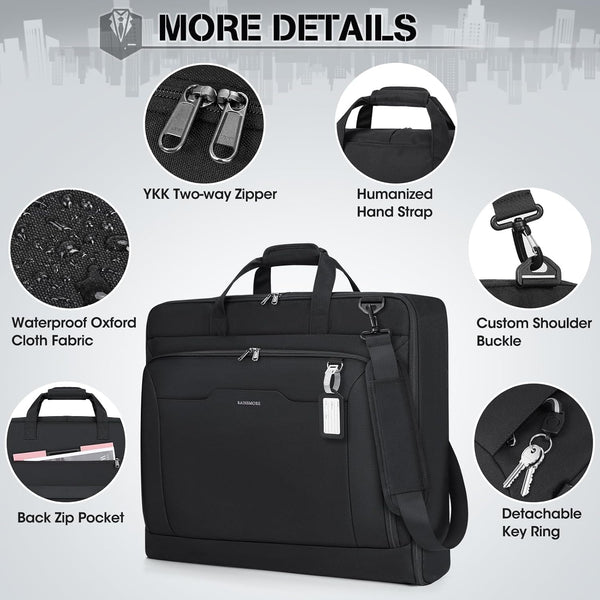 RAINSMORE Garment Bags for Travel Carry On Garment Bag for Hanging Clothes