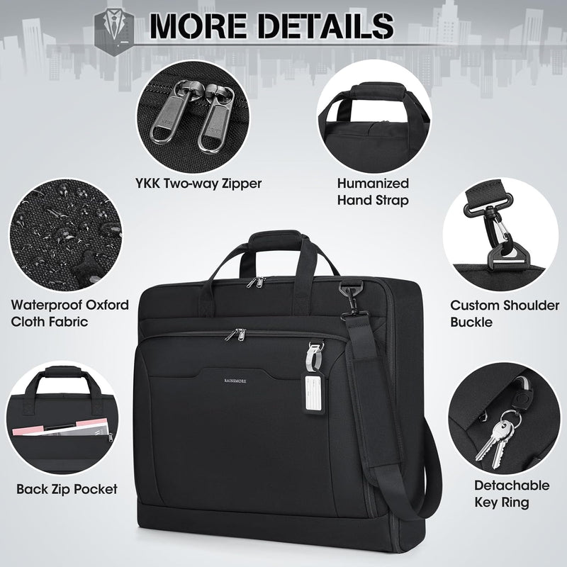 RAINSMORE Garment Bags for Travel Carry On Garment Bag for Hanging Clothes
