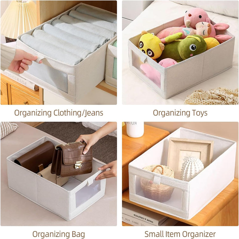 Linen Closet Organizers And Storage, 8 Pack Closet Storage Bins