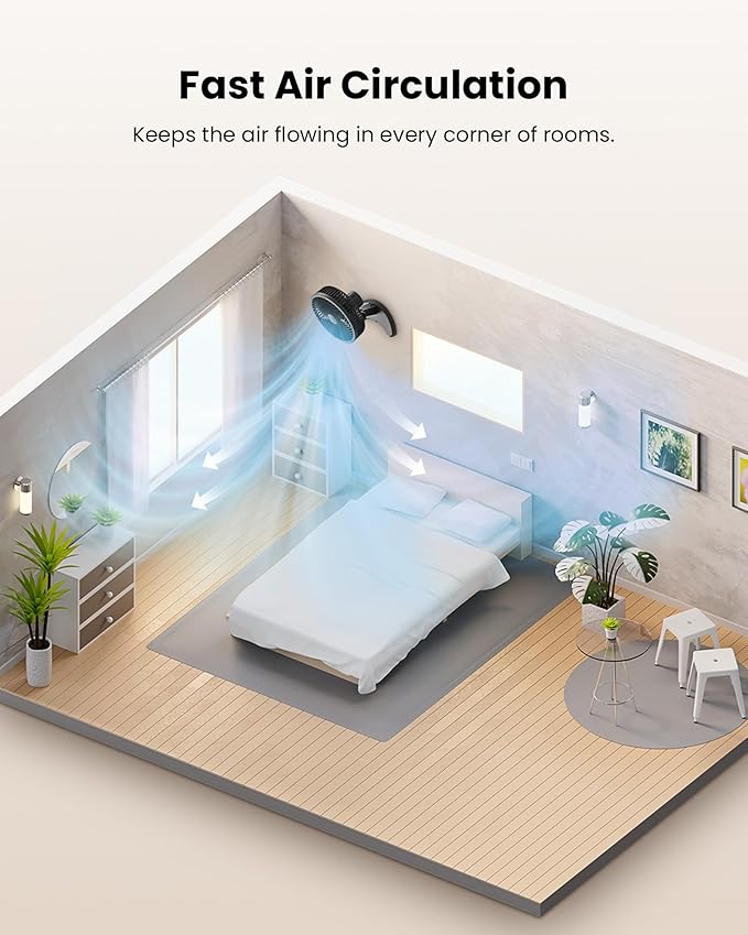 Quiet Small Wall Fan with Timer