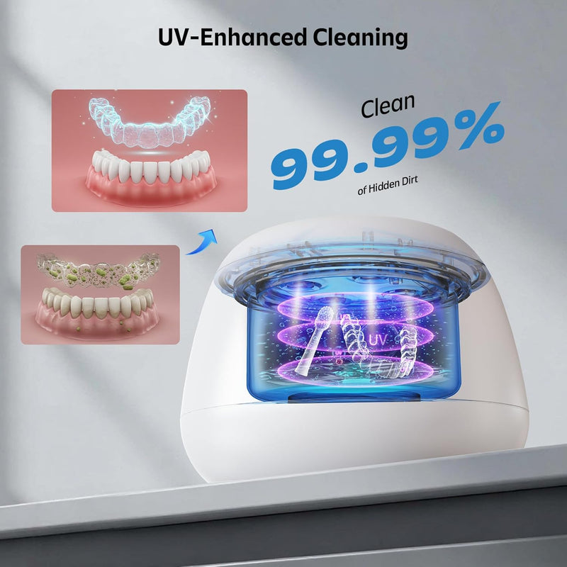 Ultrasonic Retainer Cleaner Machine 48kHz Denture and Aligner