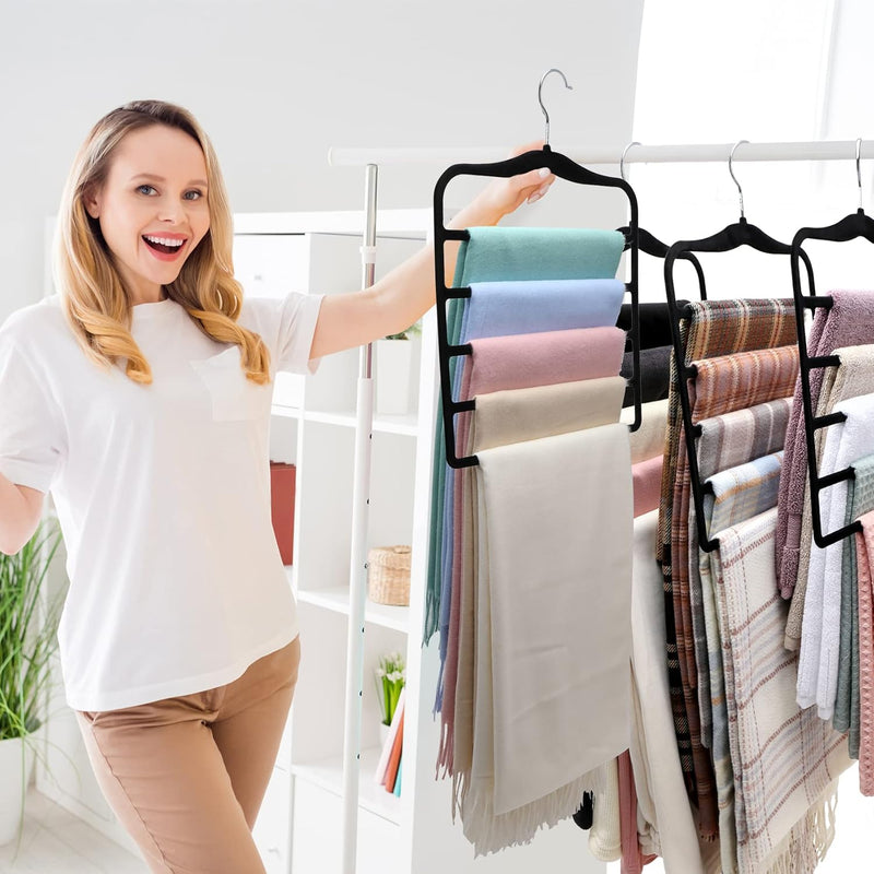 Closet Organizers and Storage,3 Pack Velvet Pants-Hangers-Space-Saving