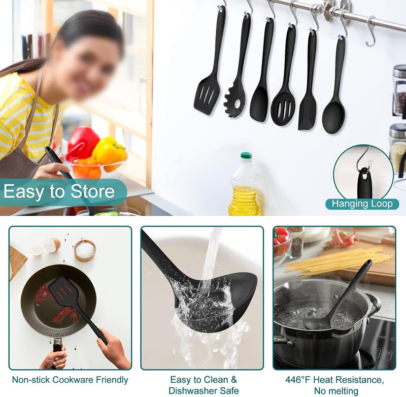 Silicone Cooking Utensil Set of 7 kitchen tools