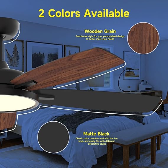 Smart Ceiling Fan with Light,App Control