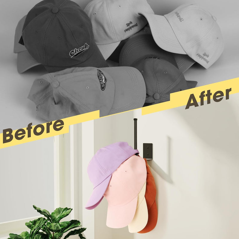 4 Pack Hat Racks for Baseball Caps, Stainless Steel Hat Organizer for Baseball Cap