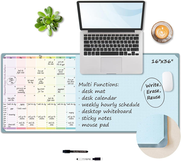 Multi-Functional Dual-Layer Desk Mat, Dry Erase Calendar