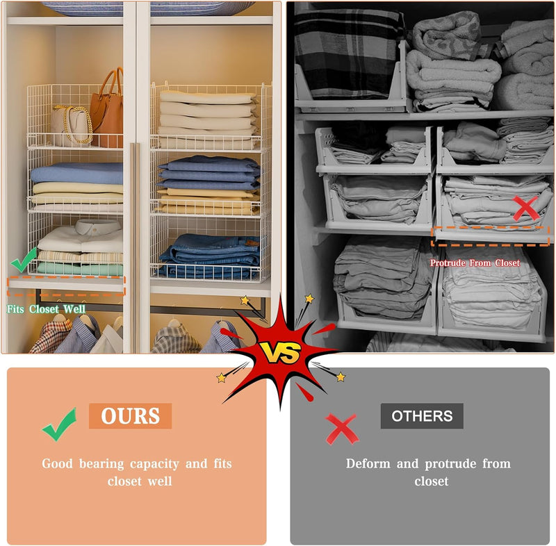 6-Tier Stackable Closet Organizers and Storage Shelves