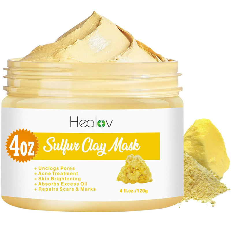Sulfur Face Mask – All Natural Sulfur Facial Clay Mask